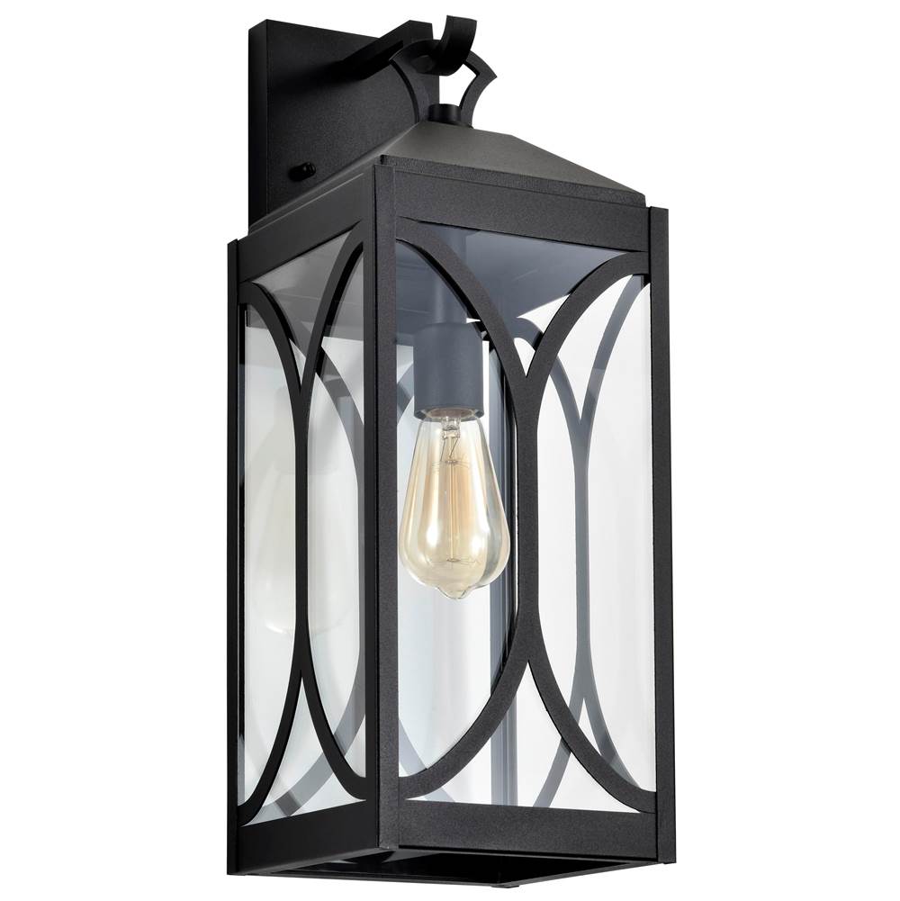 Nuvo Oaklyn; 1 Light Large Wall Lantern; Matte Black With Clear Glass