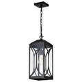 Nuvo Oaklyn; 1 Light Hanging Lantern; Matte Black With Clear Glass