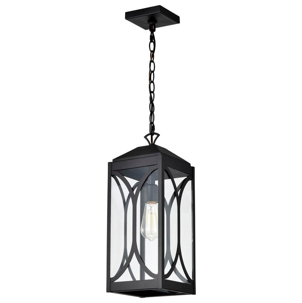 Nuvo Oaklyn; 1 Light Hanging Lantern; Matte Black With Clear Glass