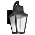 Nuvo Lawrence; 1 Light Small Wall Lantern; Matte Black With Clear Seeded Glass