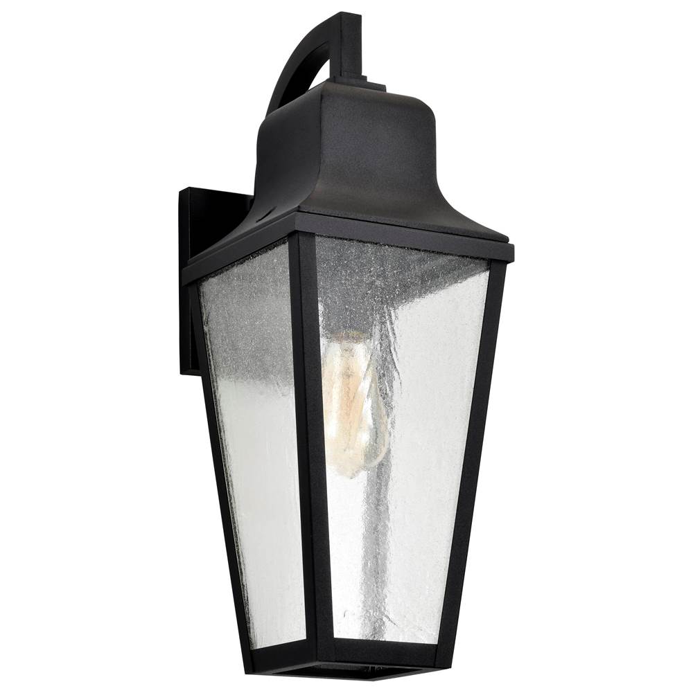 Nuvo Lawrence; 1 Light Large Wall Lantern; Matte Black With Clear Seeded Glass