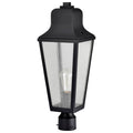 Nuvo Lawrence; 1 Light Post Top; Matte Black With Clear Seeded Glass