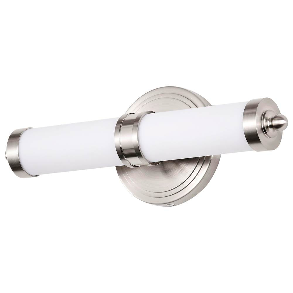 Nuvo Kagen Small Vanity; Led; Brushed Nickel Finish; White Acrylic Lens