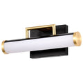 Nuvo Solano Small Vanity; Led; Black And Brushed Brass Finish; White Acrylic Lens