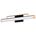 Nuvo Solano Medium Vanity; Led; Black And Brushed Brass Finish; White Acrylic Lens