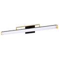 Nuvo Solano Large Vanity; Led; Black And Brushed Brass Finish; White Acrylic Lens