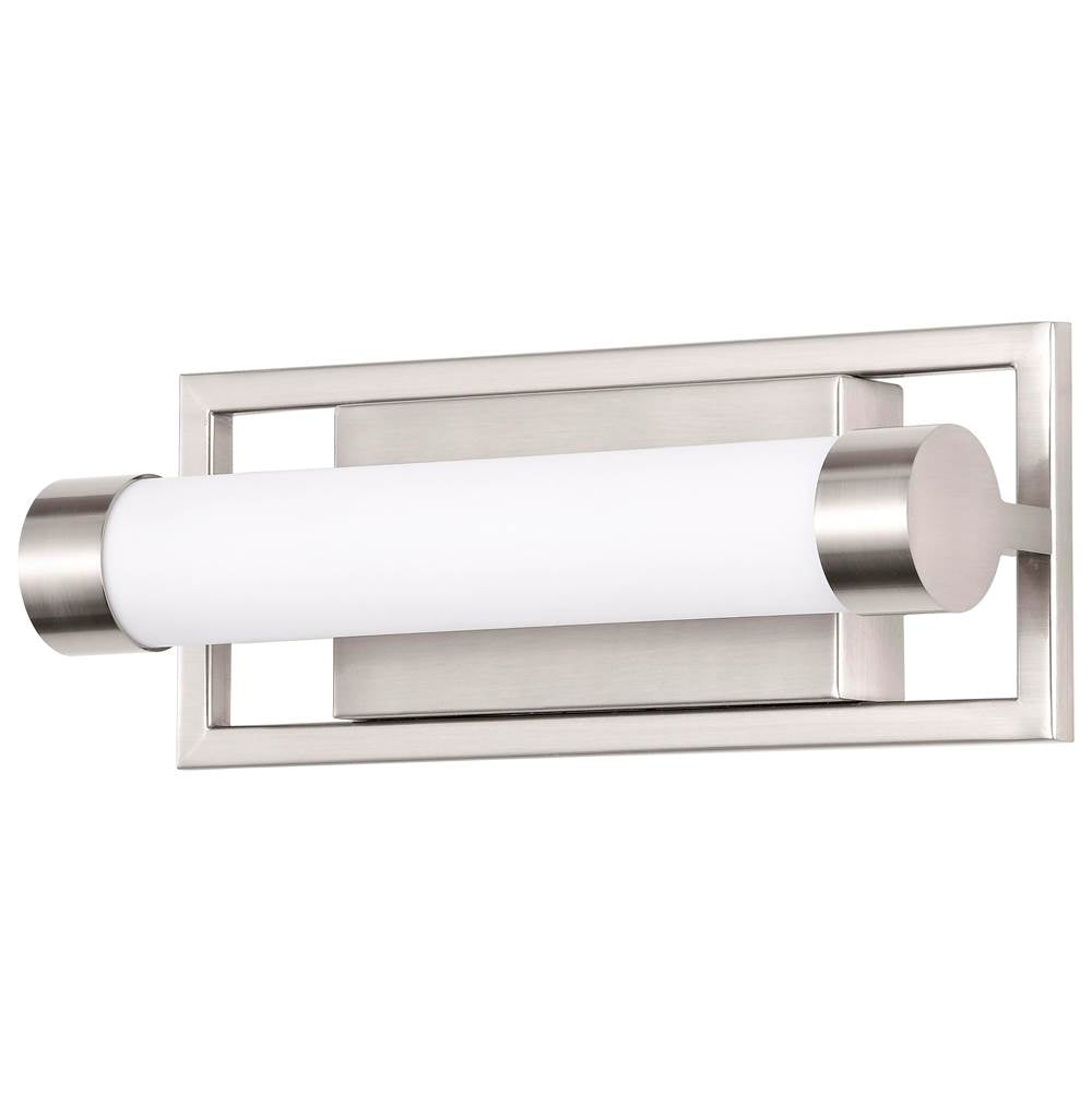 Nuvo Canal Small Vanity; Led; Brushed Nickel Finish; White Acrylic Lens