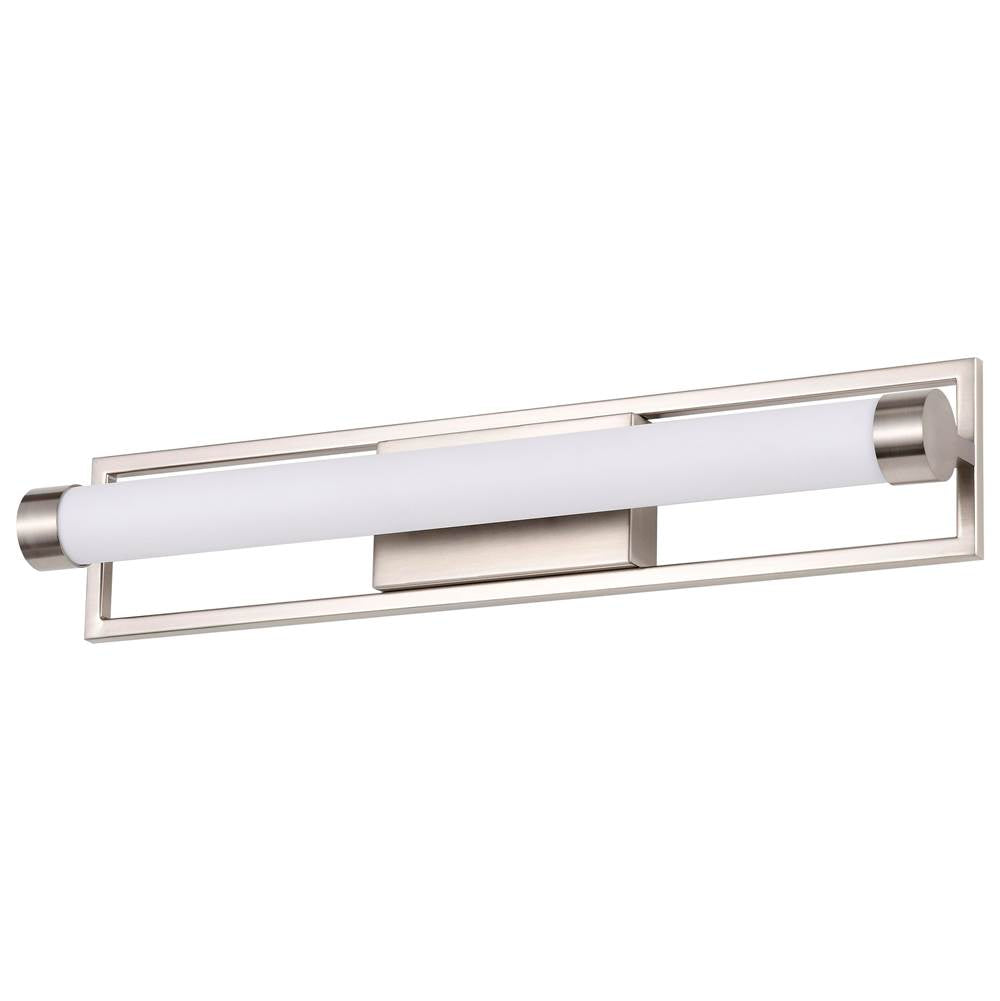Nuvo Canal Medium Vanity; Led; Brushed Nickel Finish; White Acrylic Lens