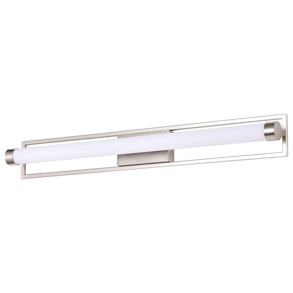 Nuvo Canal Large Vanity; Led; Brushed Nickel Finish; White Acrylic Lens