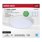 Nuvo 62-1800R1 White 7 Inch Led Disk Light - 27k/3k/35k/4k/5k Cct Selectable - White Finish - 6 Unit Contractor Pack Image 4