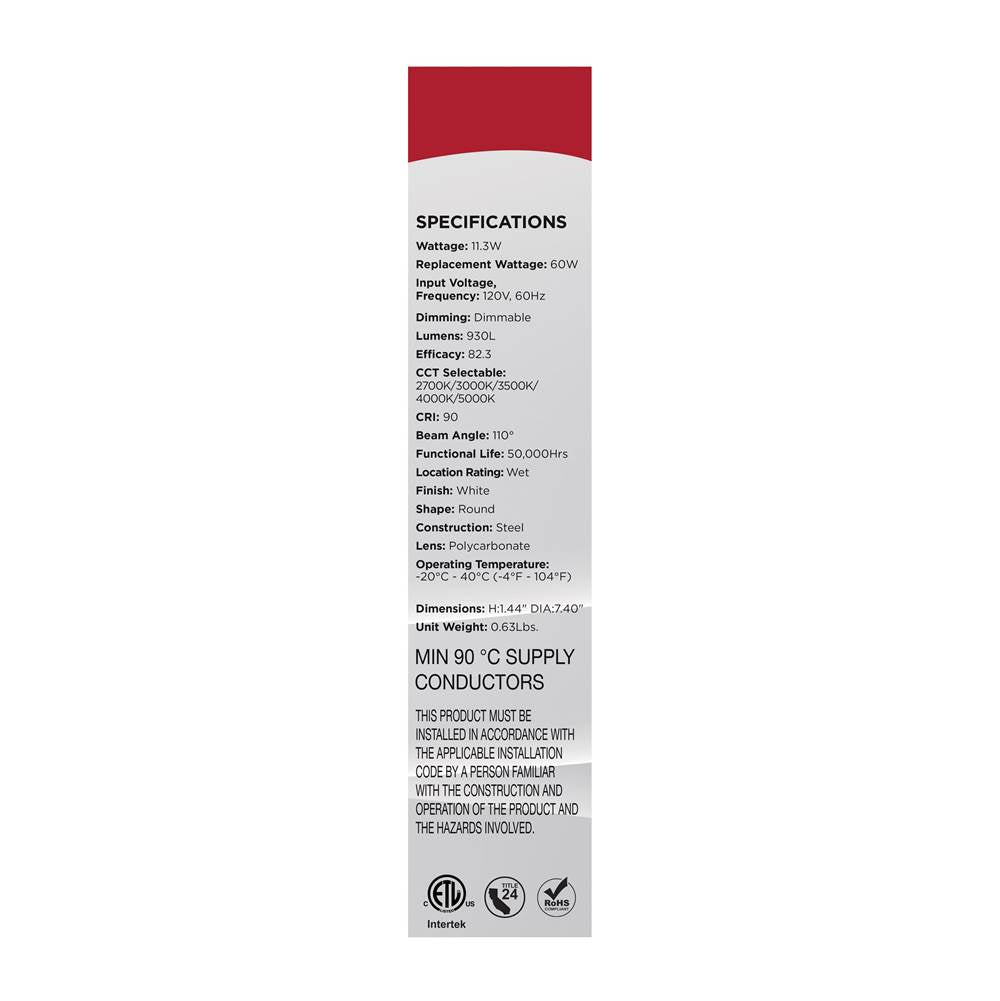 Nuvo 62-1801R1 White 7'' Led Disk Light White Finish Image 2