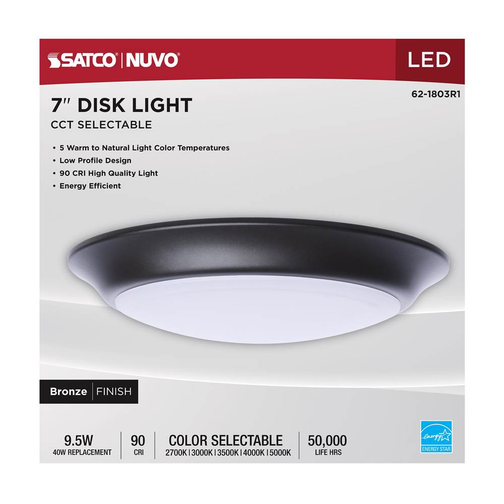 Nuvo 62-1803R1 Bronze 7'' Led Disk Light Bronze Finis Image 4