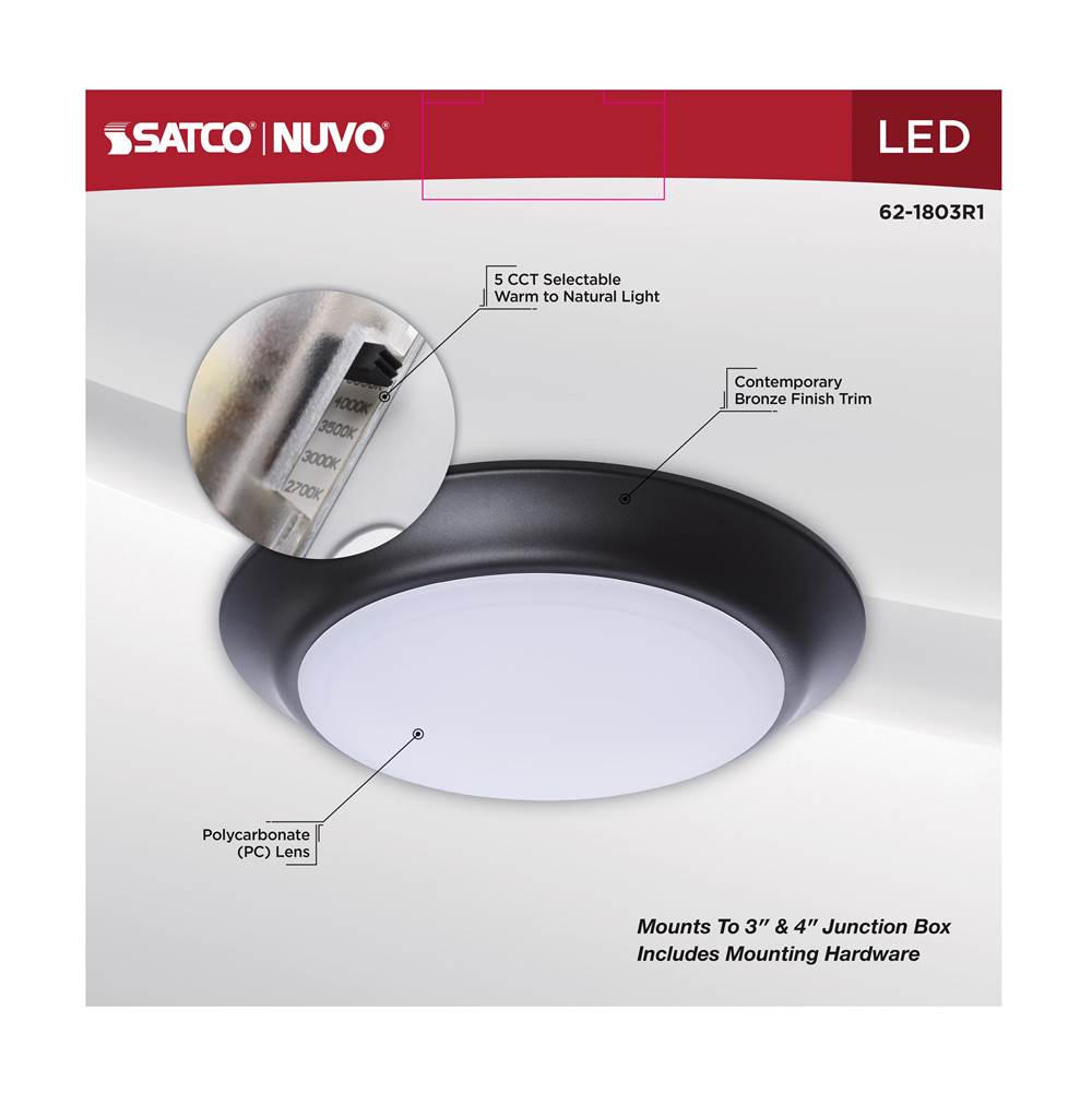Nuvo 62-1803R1 Bronze 7'' Led Disk Light Bronze Finis Image 3