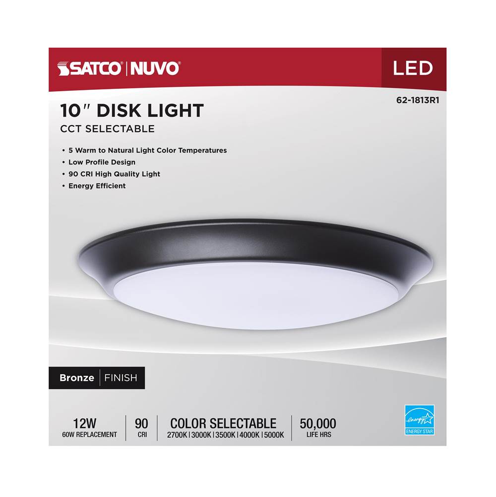 Nuvo 62-1813R1 Bronze 10'' Led Disk Light Bronze Fin Image 4