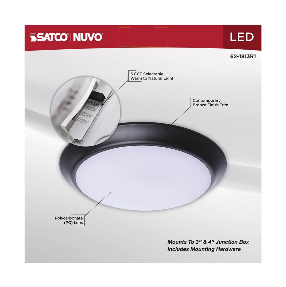 Nuvo 62-1813R1 Bronze 10'' Led Disk Light Bronze Fin Image 3