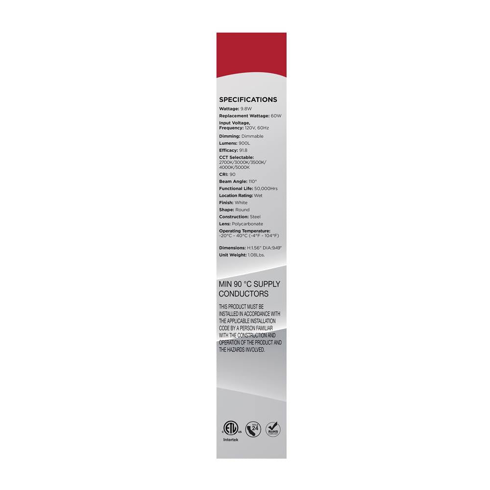 Nuvo 62-1815R1 White 10'' Led 9.8w Disk Light White Image 2