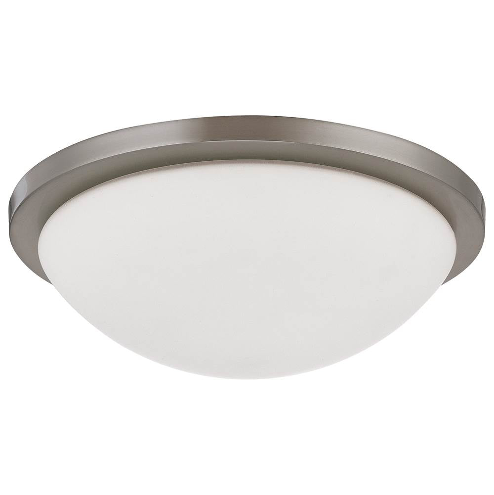 Nuvo Button; 13 Inch Led Flush Mount Fixture; Brushed Nickel Finish; Cct Selectable; 120 Volts