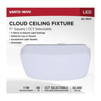Nuvo 62-1854 White 11 Inch Led Cloud Fixture - 11 Watts - 27k/30k/35k/40k/50k Cct Selectable - Square Shape - White Finish - 120 Volt Image 2