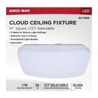 Nuvo 62-1856 White 14 Inch Led Cloud Fixture - 17 Watts - 27k/30k/35k/40k/50k Cct Selectable - Square Shape - White Finish - 120 Volt Image 2