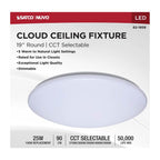 Nuvo 62-1858 White 19 Inch Led Cloud Fixture - 25 Watts - 27k/30k/35k/40k/50k Cct Selectable - Round Shape - White Finish - 120 Volt Image 2
