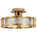 Nuvo Darrow; 13 Inch Led Semi Flush; Vintage Brass; Acrylic Panels