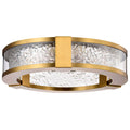 Nuvo Darrow; 13 Inch Led Flush Mount; Vintage Brass; Acrylic Panels