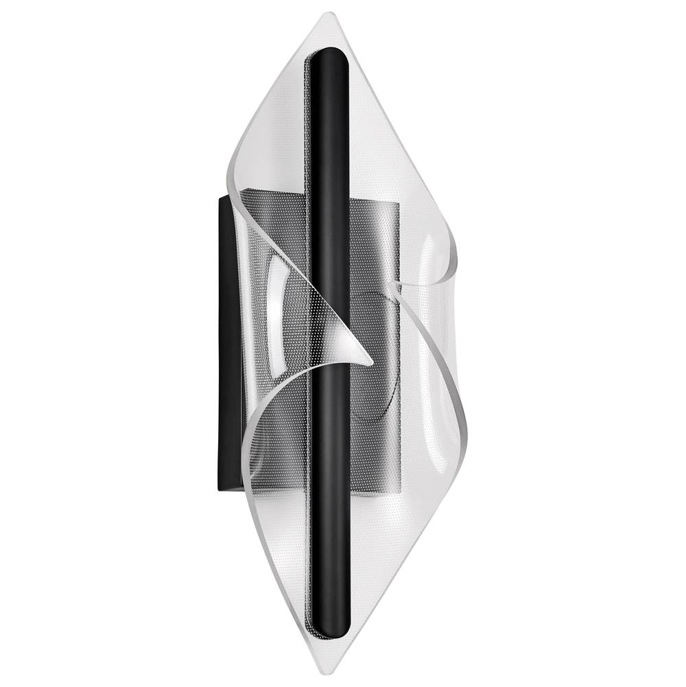 Nuvo Geneva; 18 Inch Led Small Wall Sconce; Matte Black; Silk Screened Acrylic Lens