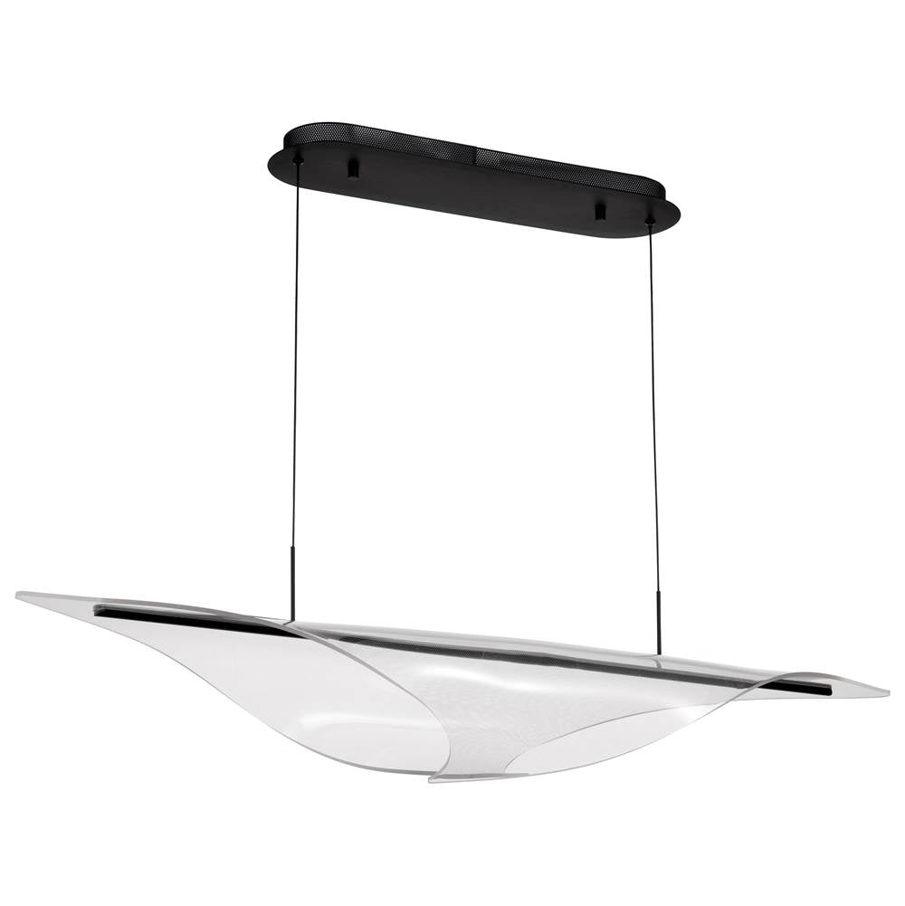 Nuvo Geneva; 46 Inch Led Island Pendant; Matte Black; Silk Screened Acrylic Lens