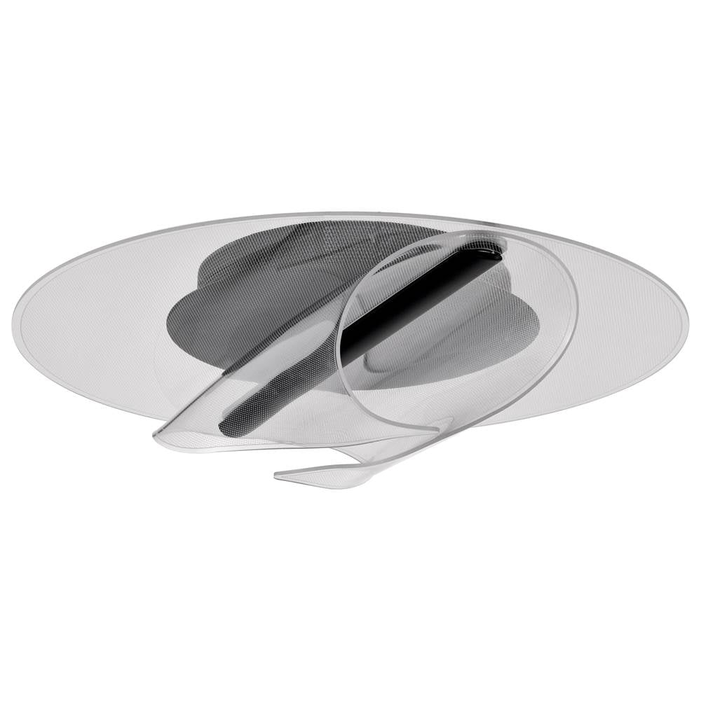 Nuvo Geneva; 18 Inch Led Flush Mount; Matte Black; Silk Screeened Acrylic Lens
