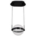 Nuvo Arvada; 8 Inch Led Pendant; Matte Black; Silk Screened Acrylic Lens