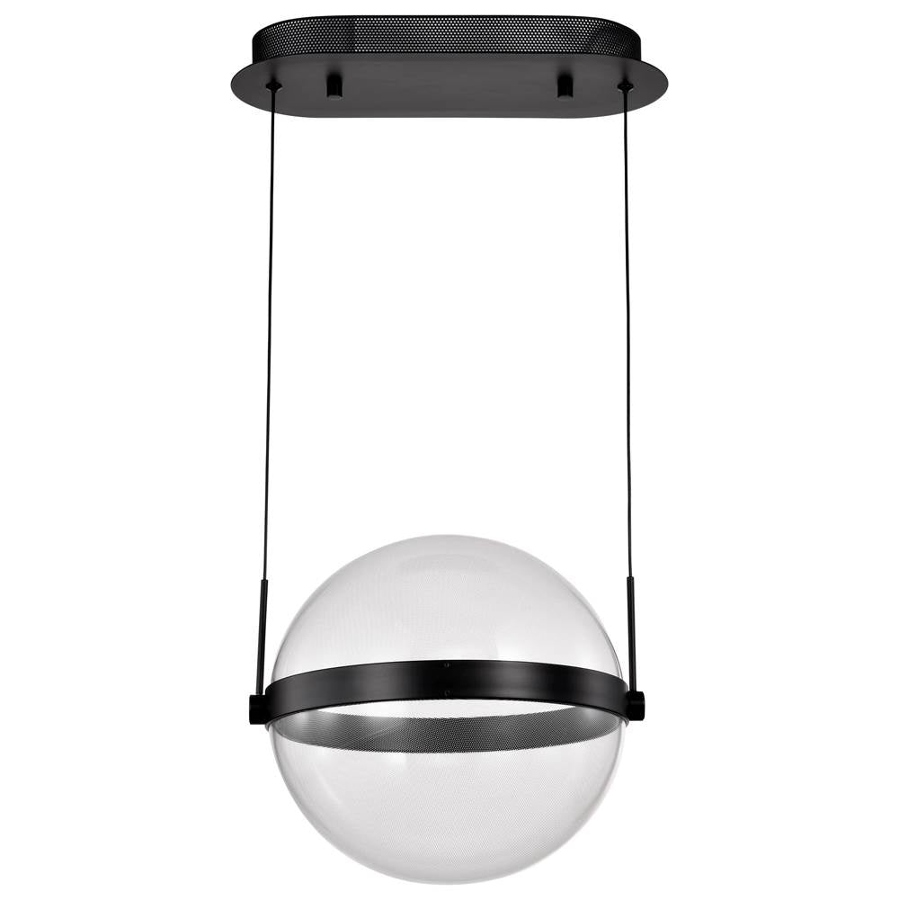 Nuvo Arvada; 12 Inch Led Pendant; Matte Black; Silk Screened Acrylic Lens