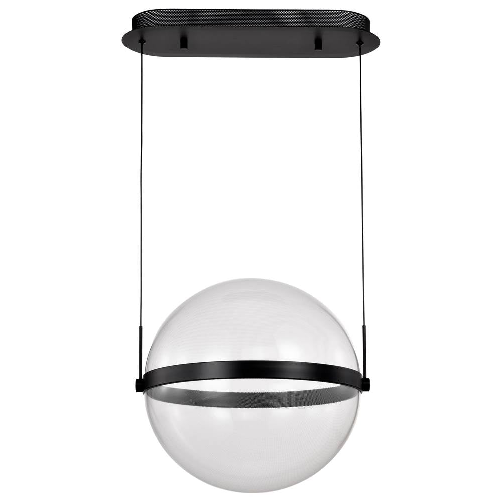 Nuvo Arvada; 16 Inch Led Pendant; Matte Black; Silk Screened Acrylic Lens