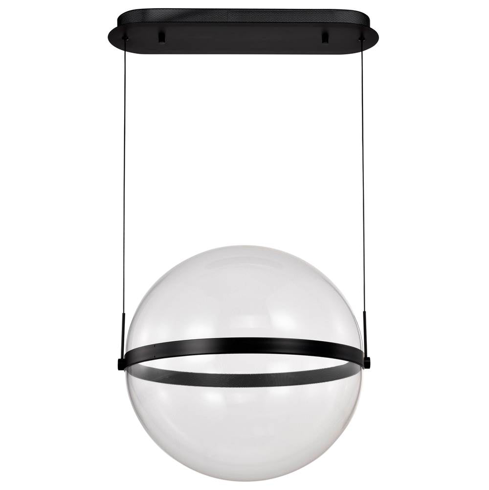 Nuvo Arvada; 20 Inch Led Pendant; Matte Black; Silk Screened Acrylic Lens