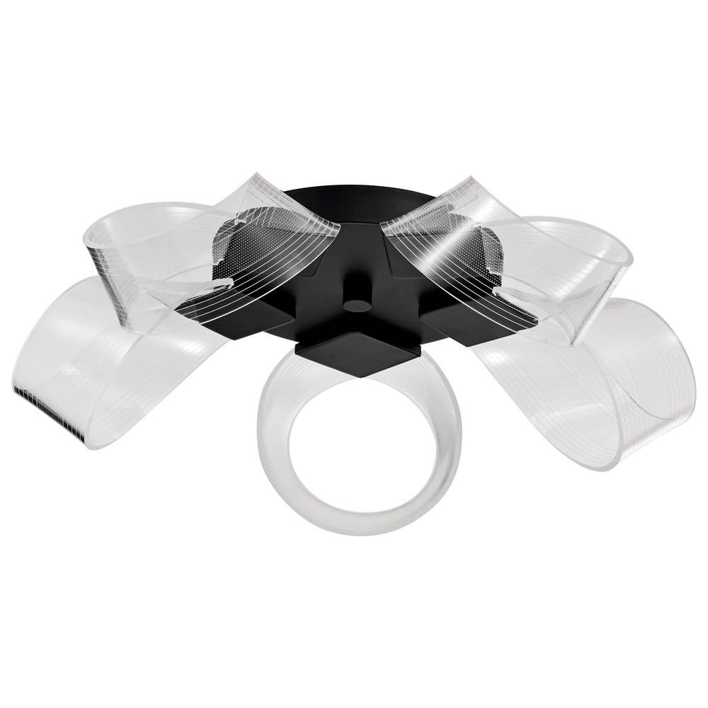 Nuvo Barnett; 21 Inch Led Flush Mount; Matte Black; Silk Screened Acrylic Lens