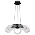Nuvo Barnett; 21 Inch Led 5 Light Chandelier; Matte Black; Silk Screened Acrylic Lens