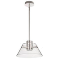 Nuvo Edmond; 14 Inch Led Pendant; Polished Nickel With Clear Glass