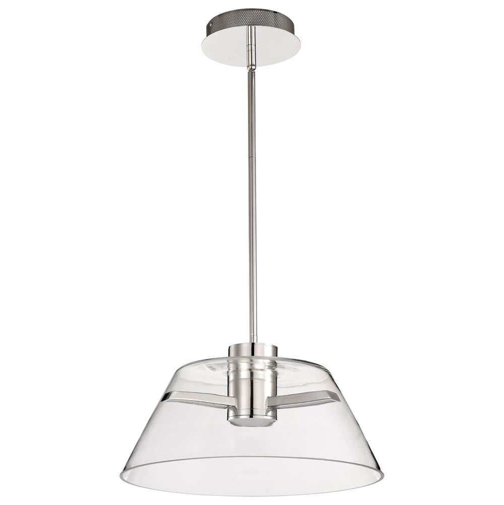 Nuvo Edmond; 17 Inch Led Pendant; Polished Nickel