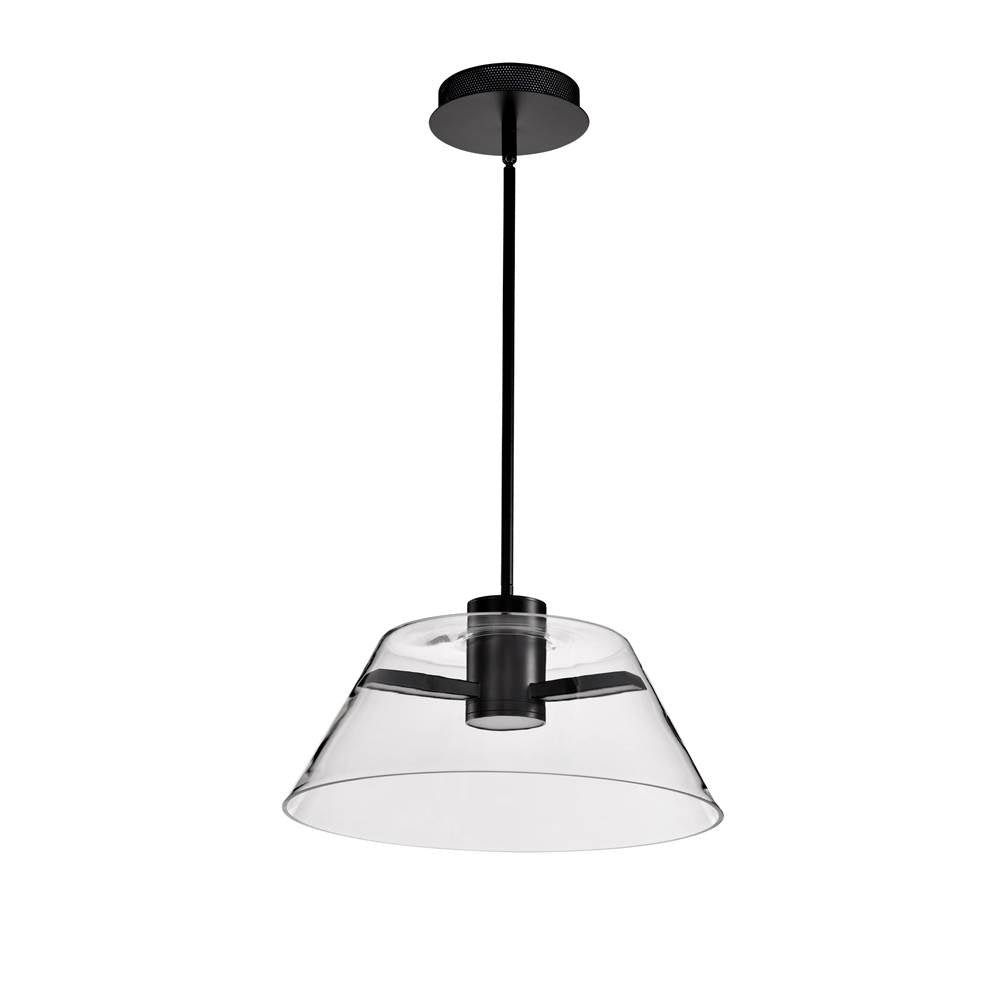 Nuvo Edmond; 17 Inch Led Pendant; Matte Black With Clear Glass