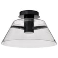 Nuvo Edmond; 17 Inch Led Semi Flush; Matte Black With Clear Glass