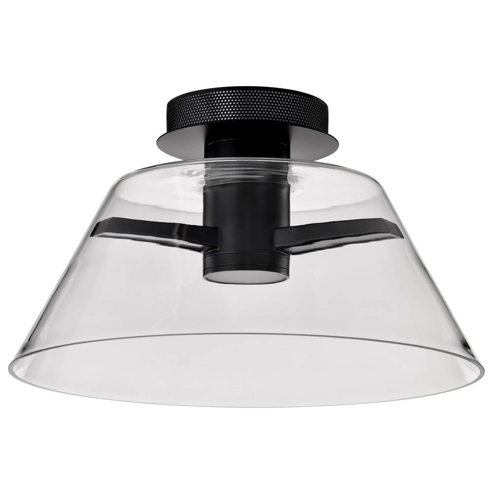 Nuvo Edmond; 17 Inch Led Semi Flush; Matte Black With Clear Glass
