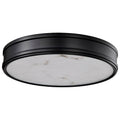 Nuvo Kendall; 14 Inch Led Flush Mount; Matte Black With Alabaster Glass