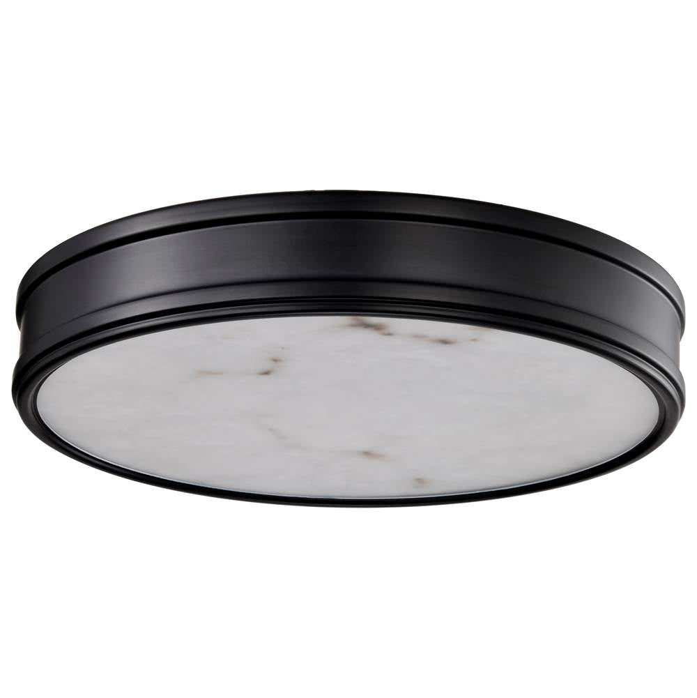 Nuvo Kendall; 14 Inch Led Flush Mount; Matte Black With Alabaster Glass