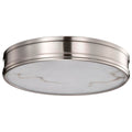 Nuvo Kendall; 14 Inch Led Flush Mount; Brushed Nickel With Alabaster Glass