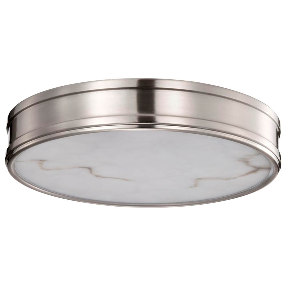 Nuvo Kendall; 14 Inch Led Flush Mount; Brushed Nickel With Alabaster Glass