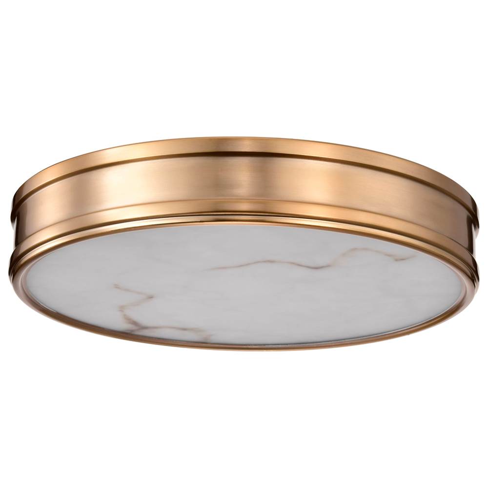 Nuvo Kendall; 14 Inch Led Flush Mount; Burnished Brass With Alabaster Glass