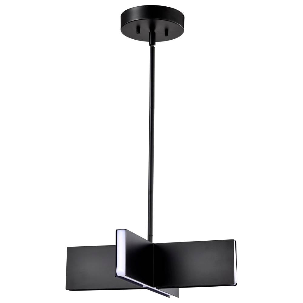 Nuvo Blaine; 16 Inch Led Pendant; Matte Black; Acrylic Lens