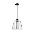 Nuvo Aura; 12 Inch Led Pendant; Matte Black; K9 Bubble Crystal; 3000k Cct