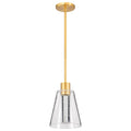 Nuvo Aura; 7 Inch Led Pendant; Brushed Brass; K9 Bubble Crystal; 3000k Cct