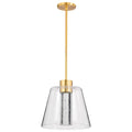 Nuvo Aura; 12 Inch Led Pendant; Brushed Brass; K9 Bubble Crystal; 3000k Cct