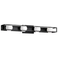 Nuvo Jenkins; 32 Inch 4 Light Led Vanity; Matte Black With Frosted Glass